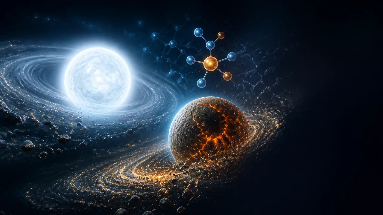 A White Dwarf's Chemistry Points to a Newborn Planet