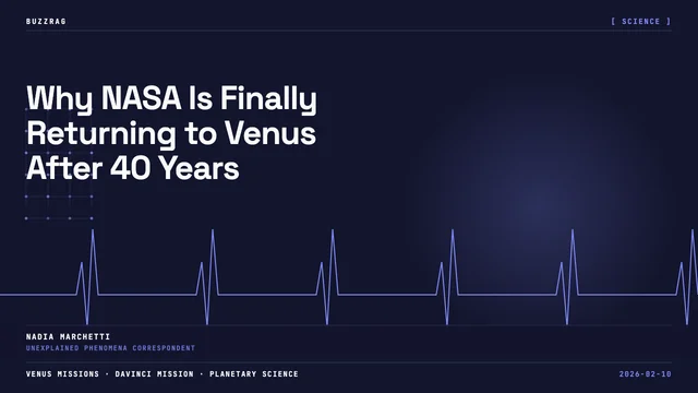 Two men in discussion with Venus glowing in the starry background, text reading "WHY VENUS?" displayed prominently