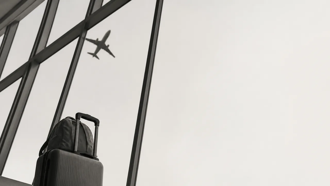 Confused traveler at airport holding gate A12 boarding pass while departures board shows gate C25, highlighting common…