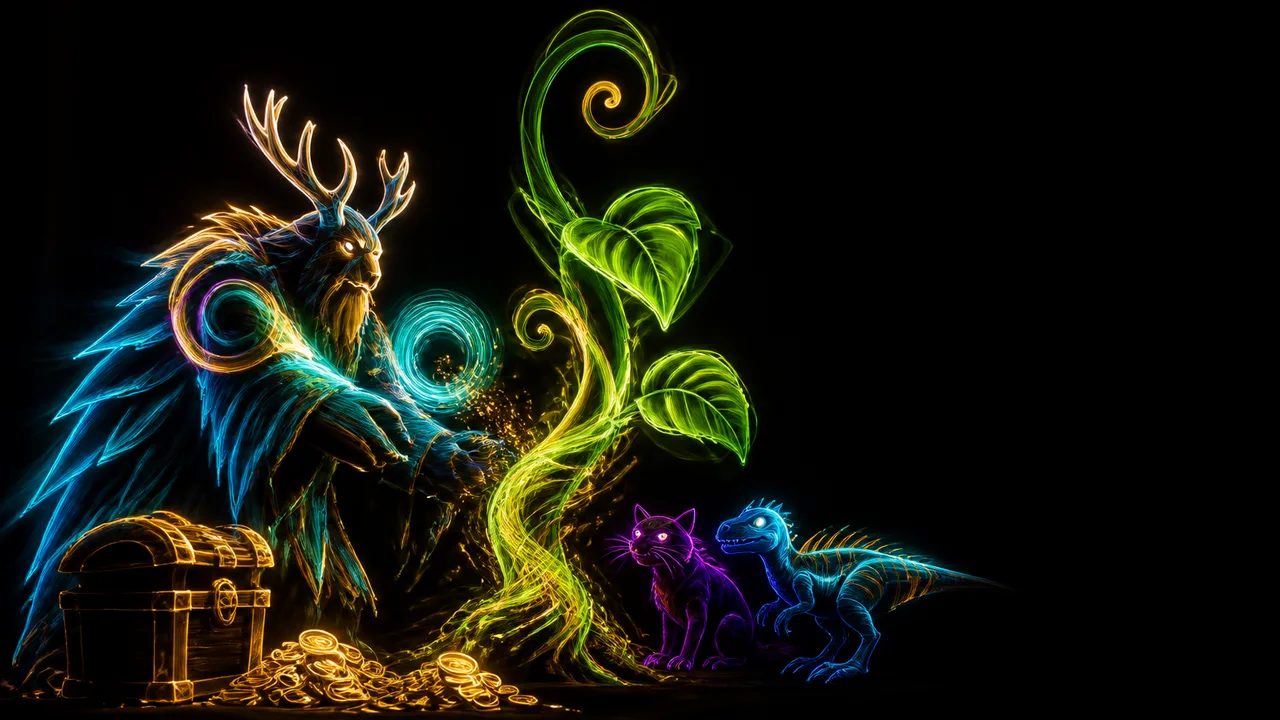 World of Warcraft Midnight expansion screenshot showing NPCs and creatures in a green forest area with bold yellow text…